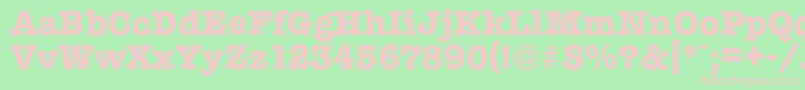 TypewriterserialXboldRegular Font – Pink Fonts on Green Background