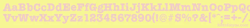 TypewriterserialXboldRegular Font – Pink Fonts on Yellow Background