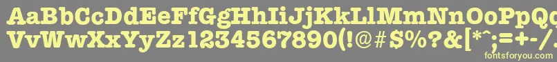 TypewriterserialXboldRegular Font – Yellow Fonts on Gray Background