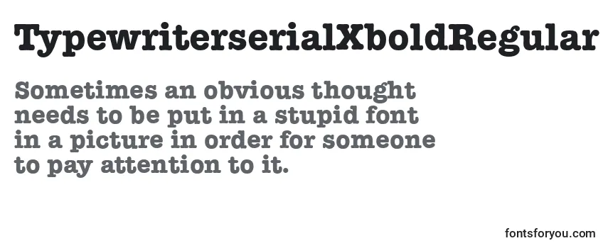 Reseña de la fuente TypewriterserialXboldRegular