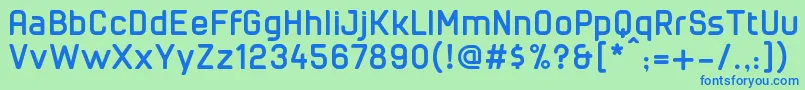 フォントCuyabraBold – 青い文字は緑の背景です。