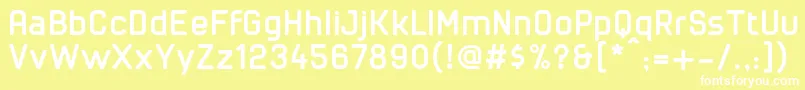 フォントCuyabraBold – 黄色い背景に白い文字