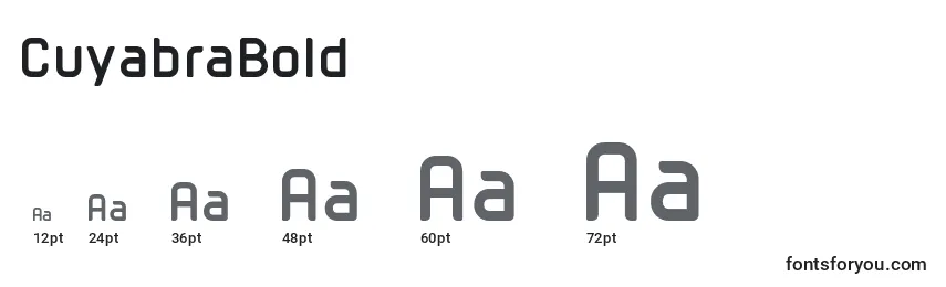 CuyabraBold Font Sizes