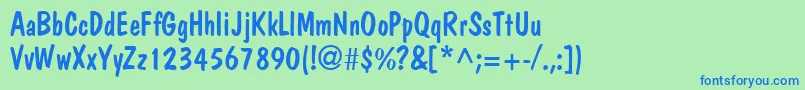 JargonsskRegular Font – Blue Fonts on Green Background