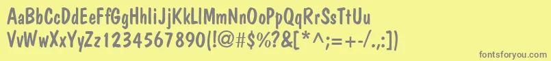 JargonsskRegular-fontti – harmaat kirjasimet keltaisella taustalla