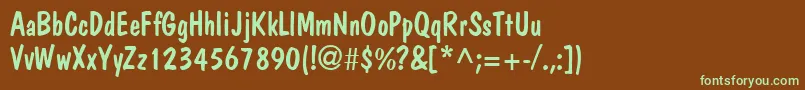 JargonsskRegular Font – Green Fonts on Brown Background