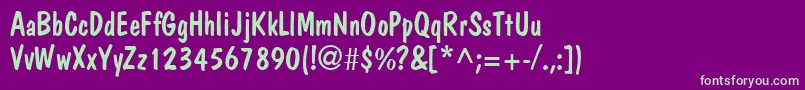 Шрифт JargonsskRegular – зелёные шрифты на фиолетовом фоне