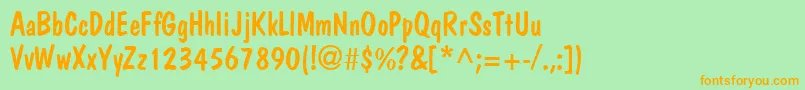 JargonsskRegular-Schriftart – Orangefarbene Schriften auf grünem Hintergrund