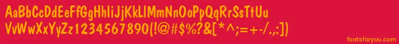 JargonsskRegular Font – Orange Fonts on Red Background