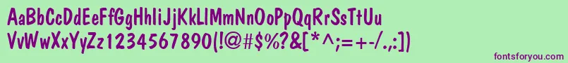 JargonsskRegular Font – Purple Fonts on Green Background