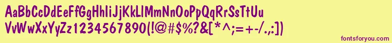 JargonsskRegular Font – Purple Fonts on Yellow Background