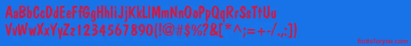 JargonsskRegular Font – Red Fonts on Blue Background