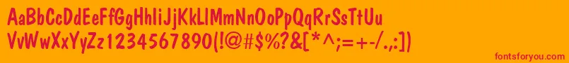 JargonsskRegular Font – Red Fonts on Orange Background
