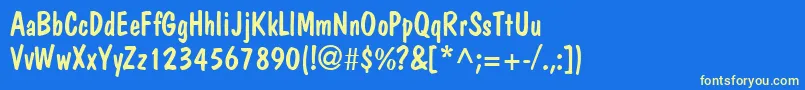 JargonsskRegular Font – Yellow Fonts on Blue Background