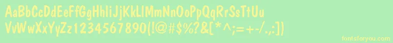 Шрифт JargonsskRegular – жёлтые шрифты на зелёном фоне