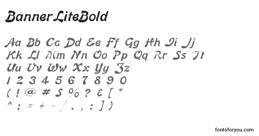 Schriftart BannerLiteBold – Alphabet, Zahlen, spezielle Symbole