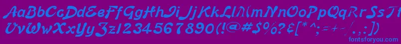 BannerLiteBold Font – Blue Fonts on Purple Background