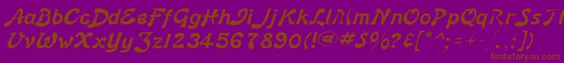 BannerLiteBold Font – Brown Fonts on Purple Background