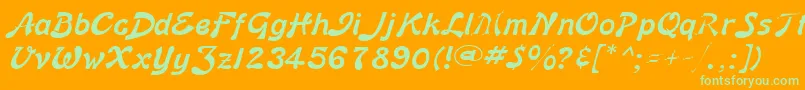 BannerLiteBold Font – Green Fonts on Orange Background