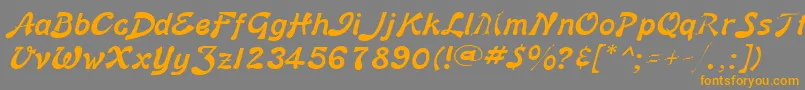 フォントBannerLiteBold – オレンジの文字は灰色の背景にあります。