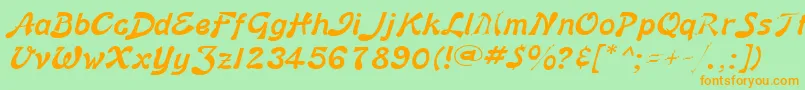 BannerLiteBold Font – Orange Fonts on Green Background