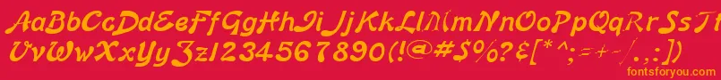 BannerLiteBold Font – Orange Fonts on Red Background