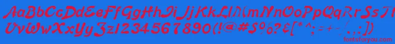 BannerLiteBold Font – Red Fonts on Blue Background