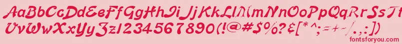 BannerLiteBold Font – Red Fonts on Pink Background