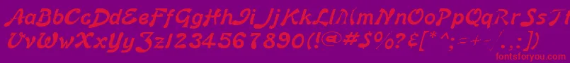 BannerLiteBold Font – Red Fonts on Purple Background