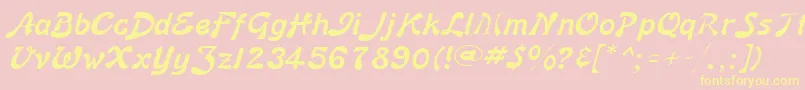 BannerLiteBold Font – Yellow Fonts on Pink Background