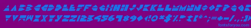 Ddorkv2i-Schriftart – Blaue Schriften auf violettem Hintergrund