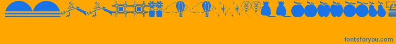 OtherDingsJl Font – Blue Fonts on Orange Background