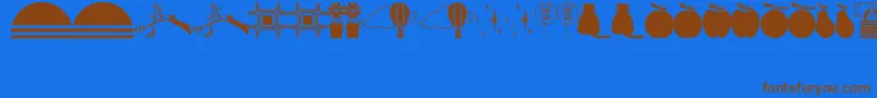 OtherDingsJl-Schriftart – Braune Schriften auf blauem Hintergrund