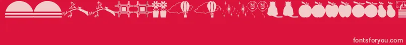 Fonte OtherDingsJl – fontes rosa em um fundo vermelho