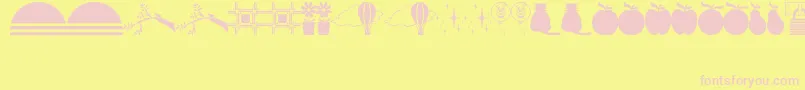 フォントOtherDingsJl – ピンクのフォント、黄色の背景