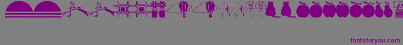 フォントOtherDingsJl – 紫色のフォント、灰色の背景