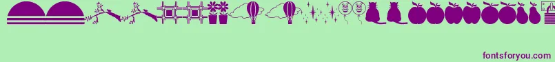 OtherDingsJl Font – Purple Fonts on Green Background
