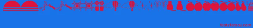 OtherDingsJl Font – Red Fonts on Blue Background
