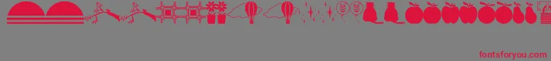 フォントOtherDingsJl – 赤い文字の灰色の背景