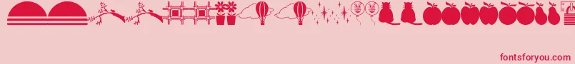 OtherDingsJl Font – Red Fonts on Pink Background