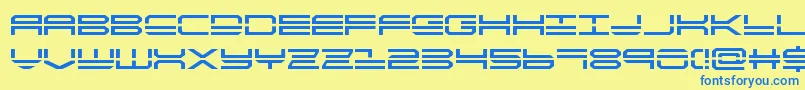 Quickstrike Font – Blue Fonts on Yellow Background