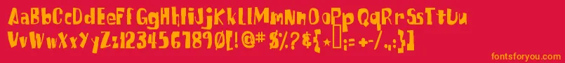 Spongefont Font – Orange Fonts on Red Background