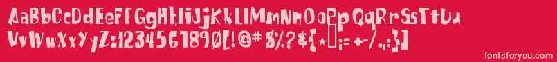 Police Spongefont – polices roses sur fond rouge