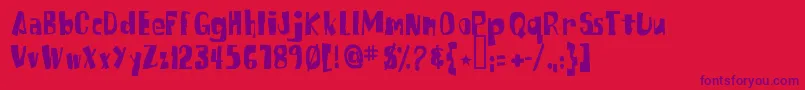 Spongefont Font – Purple Fonts on Red Background
