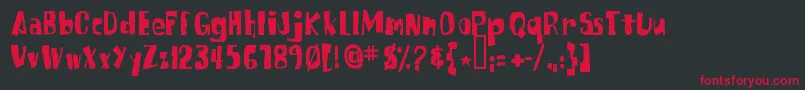 Spongefont-Schriftart – Rote Schriften auf schwarzem Hintergrund