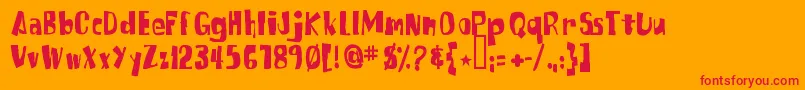 Spongefont-fontti – punaiset fontit oranssilla taustalla