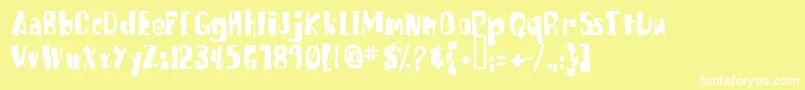 Spongefont Font – White Fonts on Yellow Background