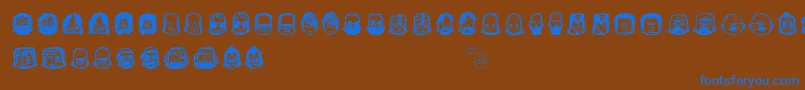Teub3 Font – Blue Fonts on Brown Background