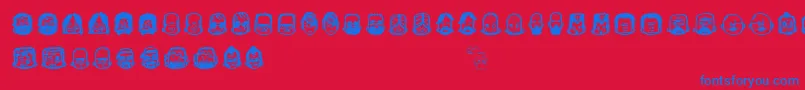 Teub3 Font – Blue Fonts on Red Background