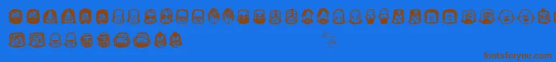 Teub3 Font – Brown Fonts on Blue Background